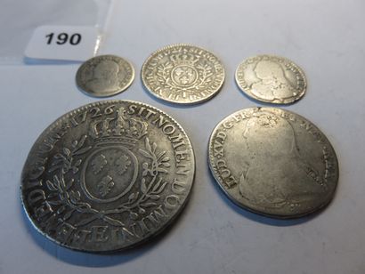 Monnaies Royales - Louis XV - Lot de 5 monnaies...
