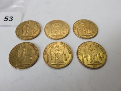 Gold Coins - France - Lot of 6 x 20 Francs...