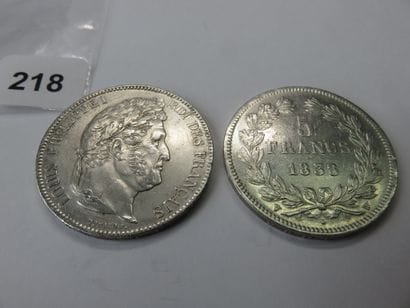 Coins - France - Lot of 2 x 5 Francs Louis-Philippe...