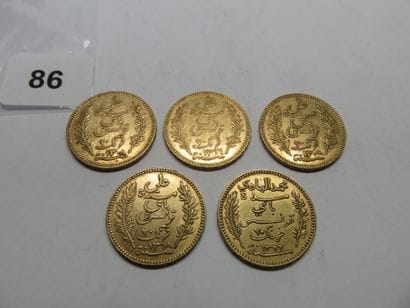 Gold coins - Tunisia (French Protectorate)...