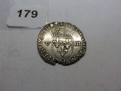 Monnaie Royale - Henri III - 1/8 d'écu, croix...