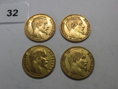 Gold coins - France - Lot of 4 x 20 Francs...