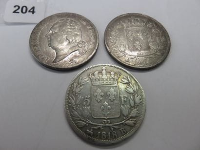 Coins - France - Lot of 3 x 5 Francs Louis...