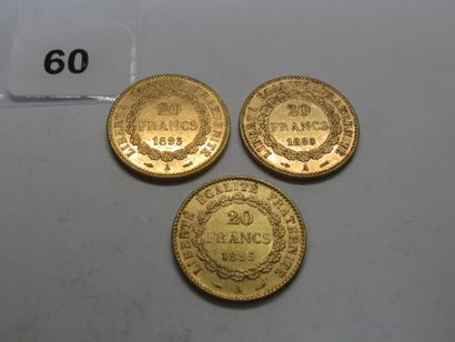 Gold Coins - France - Lot of 3 x 20 Francs...