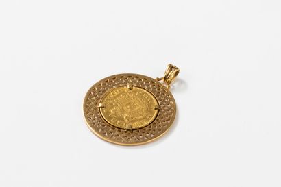 Yellow gold pendant adorned with a 20-franc...