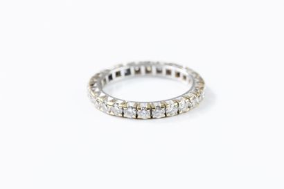 American wedding band set with brilliant-cut...