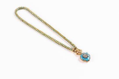 Exceptional Victorian gold serpentine necklace...
