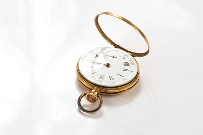 Gold pocket watch, round case no. 2921, delicate...