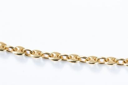 Yellow gold coffee bean necklace. Lobster...