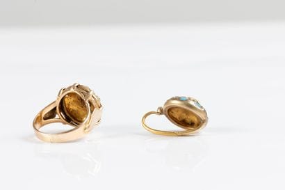 Victorian gold ring, round shape, set with...