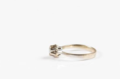 White gold solitaire ring set with a brilliant-cut...