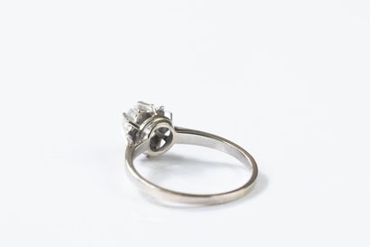 White gold solitaire ring set with a brilliant-cut...