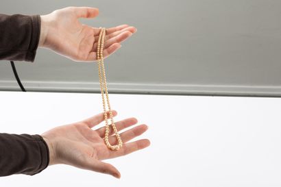 Necklace featuring 123 drop cultured pearls,...