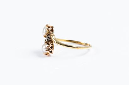 toi et moi ring in yellow gold set with two...