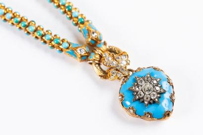 Exceptional Victorian gold serpentine necklace...