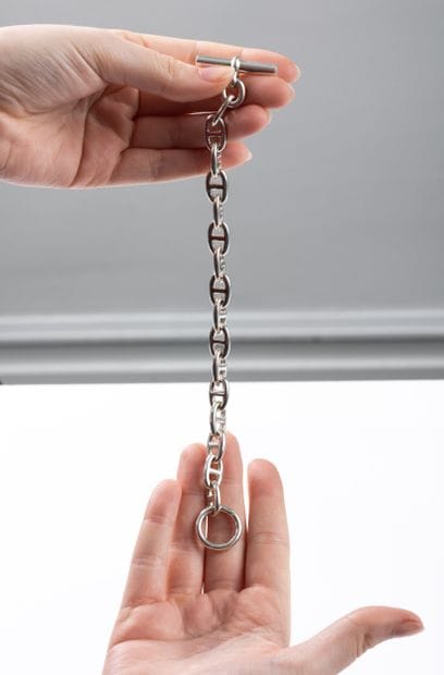 HERMES
Solid silver anchor chain bracelet...