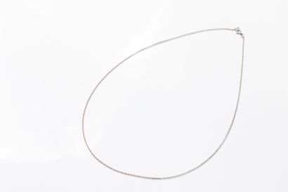White gold forçat chain. Spring-ring clasp....