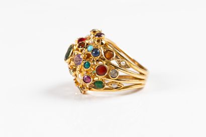 Openwork ring entirely set with fine and...