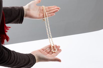 Long necklace composed of 95 cultured pearls,...