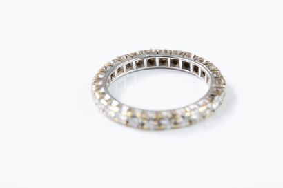 American wedding band set with brilliant-cut...