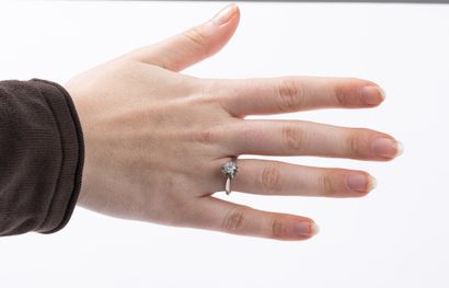 White gold solitaire ring set with a brilliant-cut...