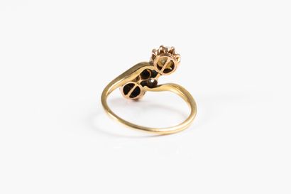 toi et moi ring in yellow gold set with two...