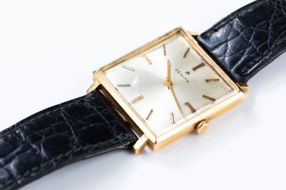 ZENITH circa 1965/69. Gold wristwatch, square...