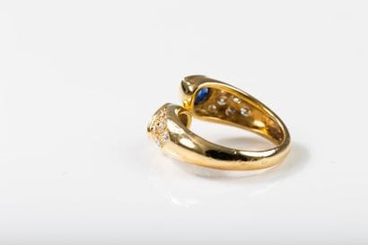 toi et moi yellow gold ring set with two...