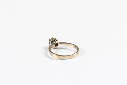 White gold solitaire ring set with a brilliant-cut...