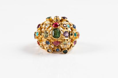 Openwork ring entirely set with fine and...