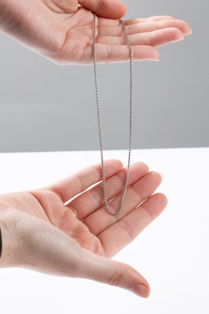 White gold palm chain. Spring-ring clasp....