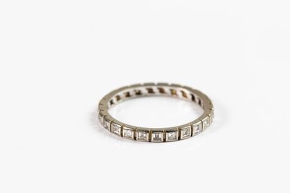 Platinum wedding band set with radian-cut...