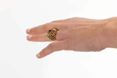 Openwork ring entirely set with fine and...