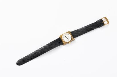 LIP circa 1970.
Gold-plated wristwatch, rectangular...