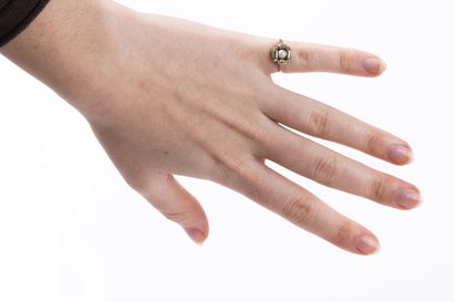 Delightful gold ring centered with a 4.2...