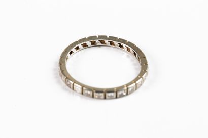Platinum wedding band set with radian-cut...