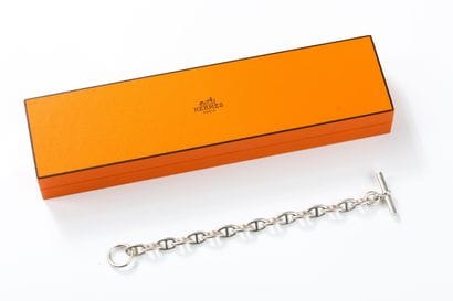 HERMES
Solid silver anchor chain bracelet...