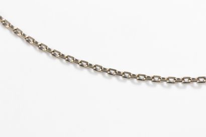 White gold forçat chain. Spring-ring clasp....