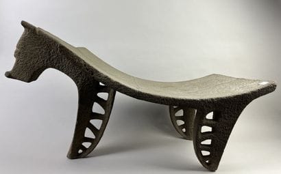 Metate. Corn grinding table. The concave...