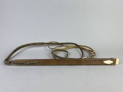 Long sledge whip with wooden handle ending...