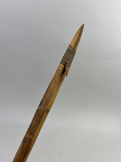 Aboriginal spear head with wooden tip and...
