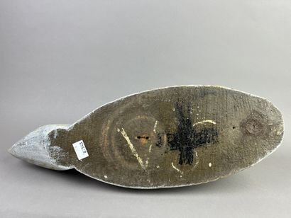 Antique wooden duck caller. Traces of polychromy....