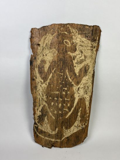 Painted animal bark. Ochre and beige vegetable...