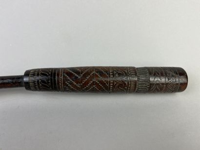 Adze with patterned metal blade and handle...