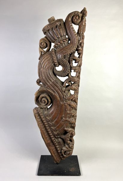 Wooden element of a ceremonial chariot representing...