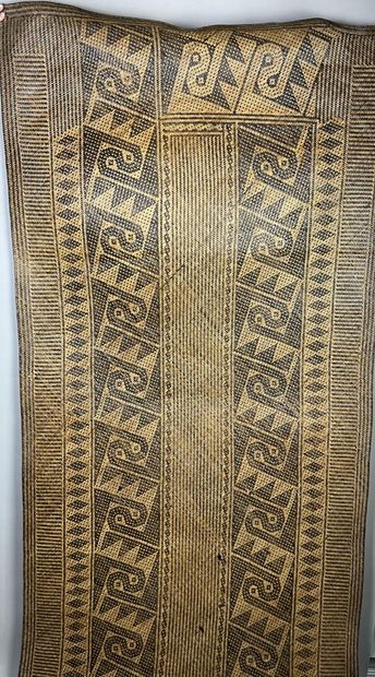 Large, finely braided antique sleeping mat...