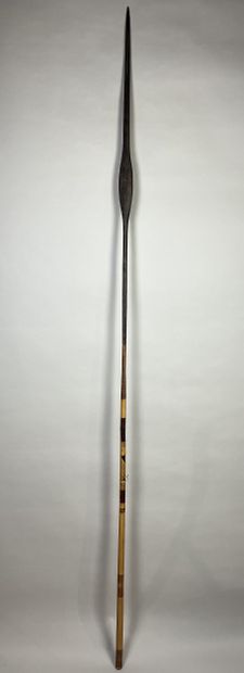 Composite war spear consisting of a hardwood...