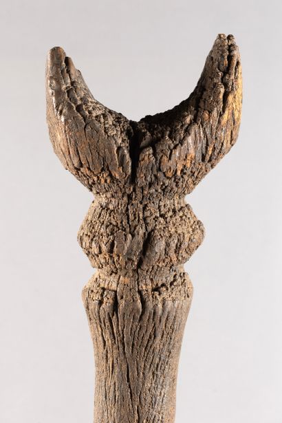 Important old ceremonial post. Wood with...
