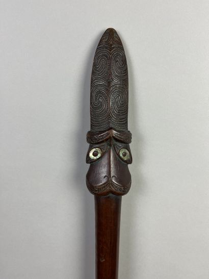 Taiaha or war and chieftaincy club/stick,...