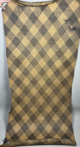 Large, finely braided antique sleeping mat...